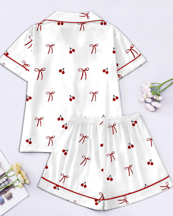 Printed Short-Sleeved Two-Piece Set