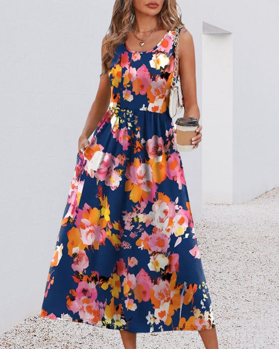 Elegant Sophisticated Herringbone Sleeveless Dress