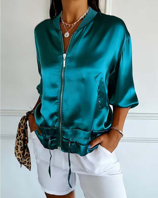 Mandarin Collar Zip Pocket Waist Coats