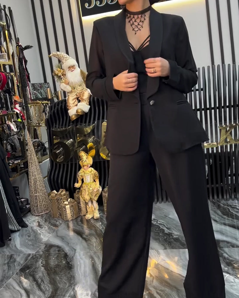 Stylish Solid Color Lapel Coat