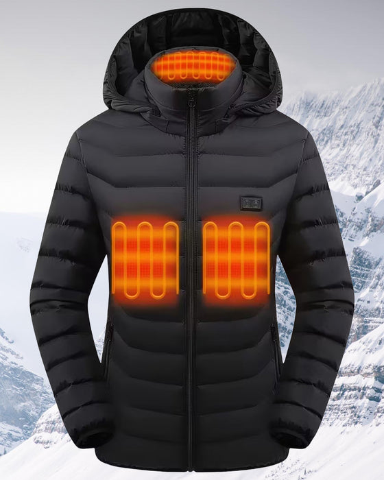 Smart Heating Hooded Cotton Coat