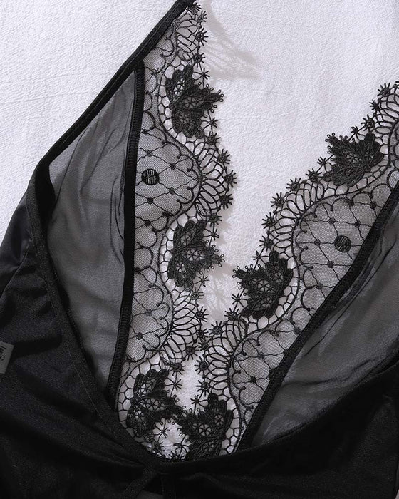 See-Through Backless Cutout One-Piece Lingerie