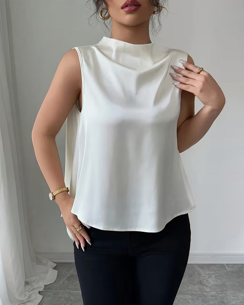 Asymmetrical V-back Design Tank Top