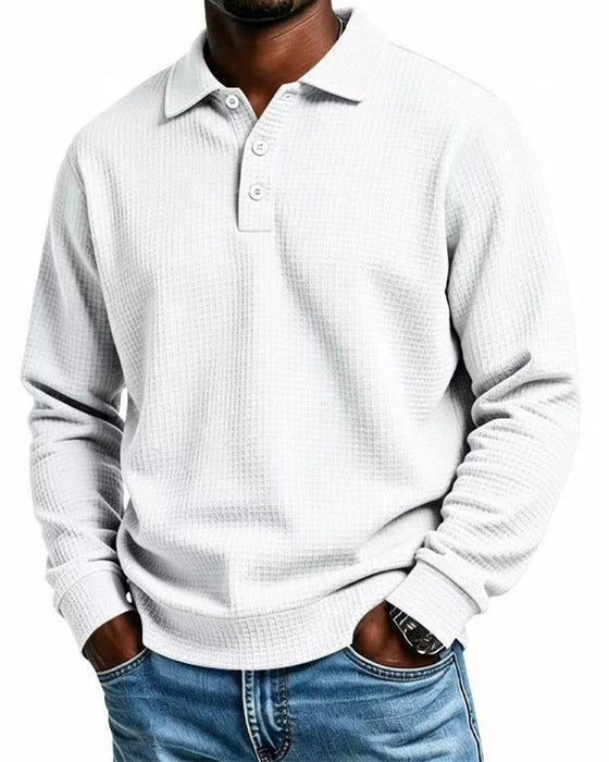 Men's Solid Color Lapel Top