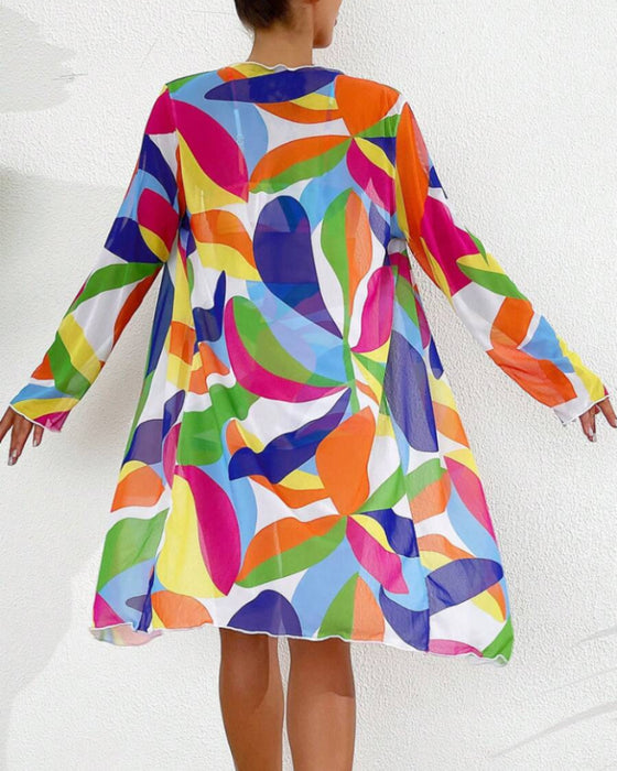 Colorful Three-Piece Swimsuit