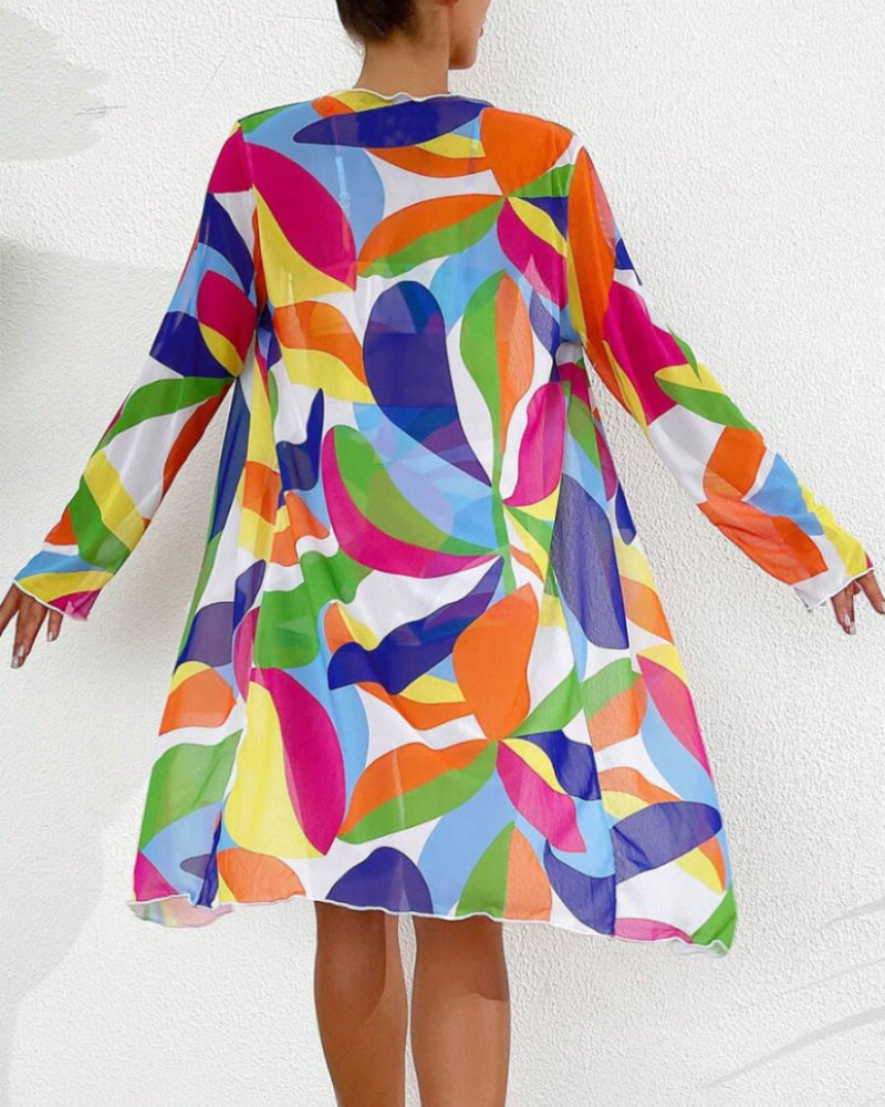 Colorful Three-Piece Swimsuit