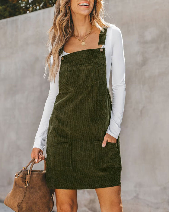 Solid color Shift dress with Pocket