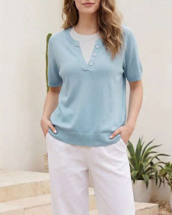 Casual Short Sleeve Pullover
