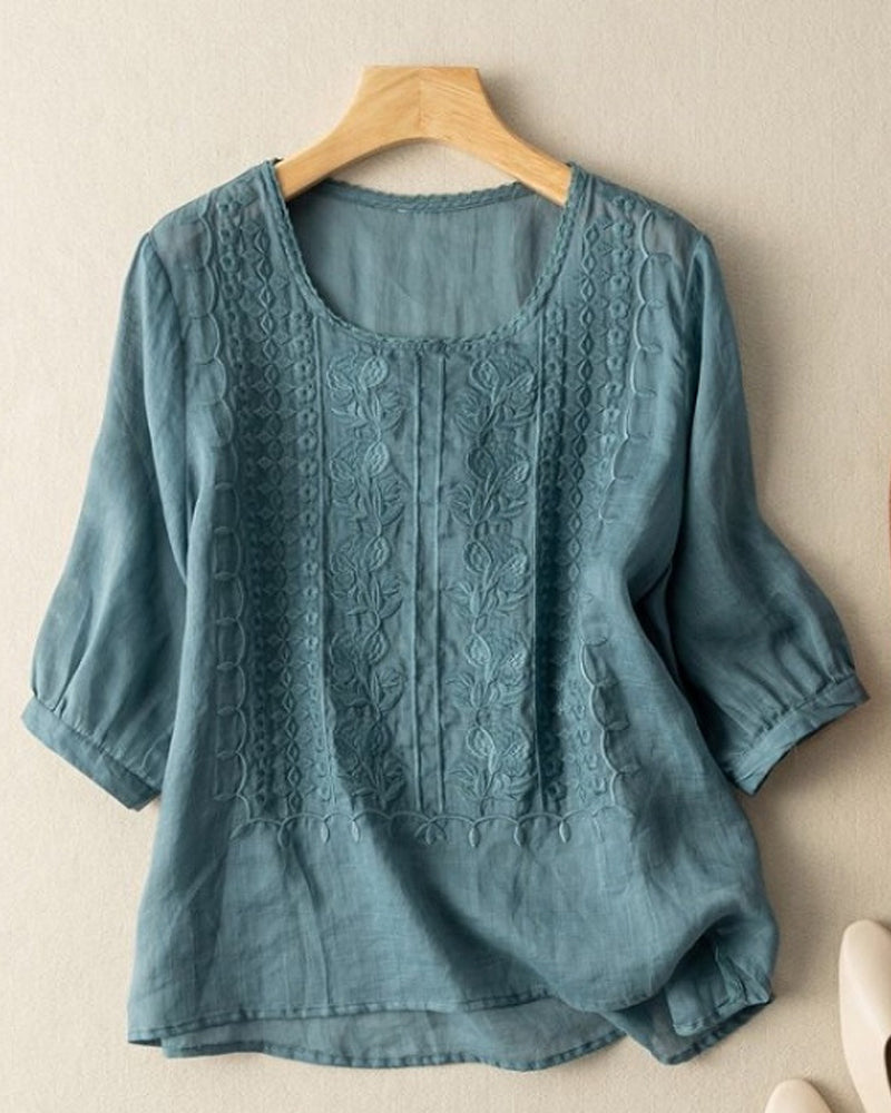 Retro Breathable Crew Neck T-Shirt