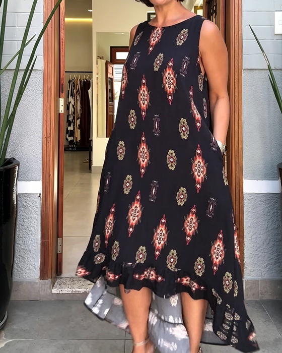 Sleeveless Irregular Hem Dress