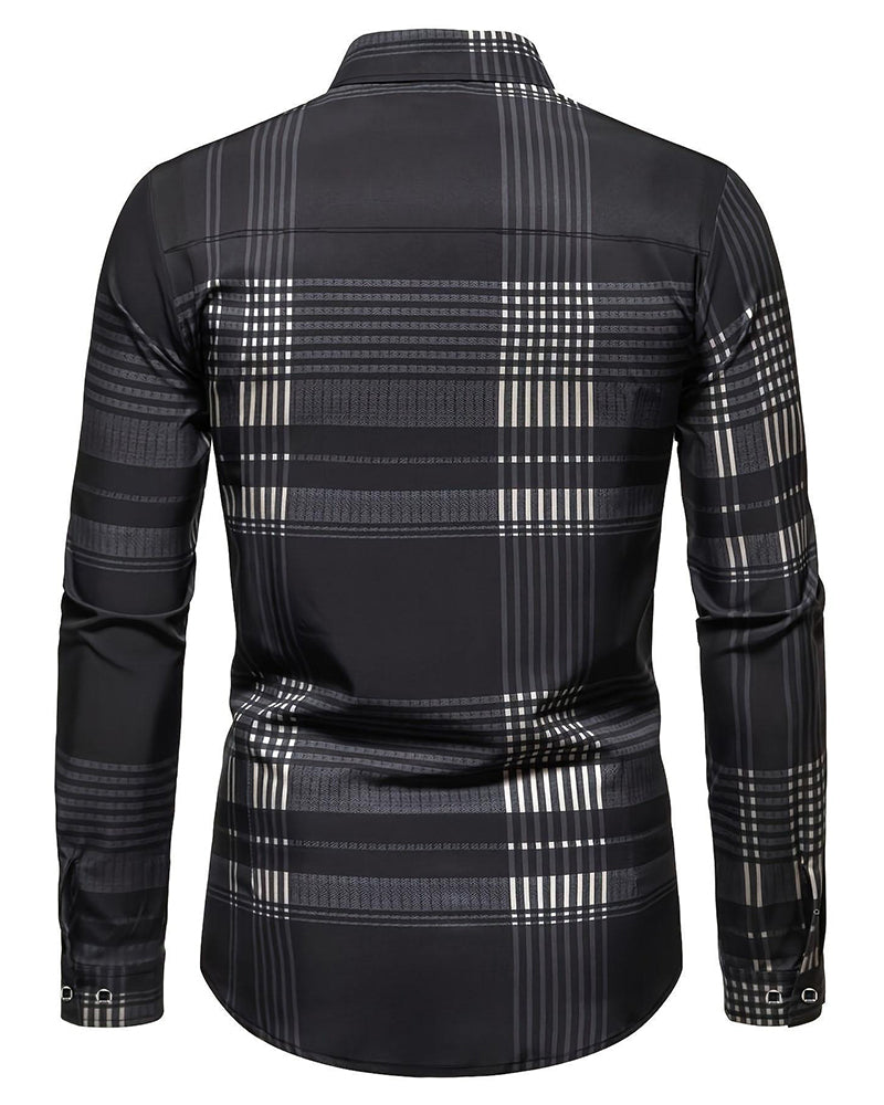 Plaid Casual Long-Sleeved Shirt