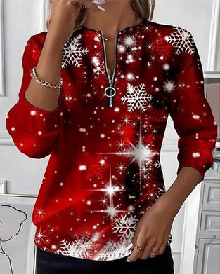 Christmas Snowflake Half-Zip Sweatshirt