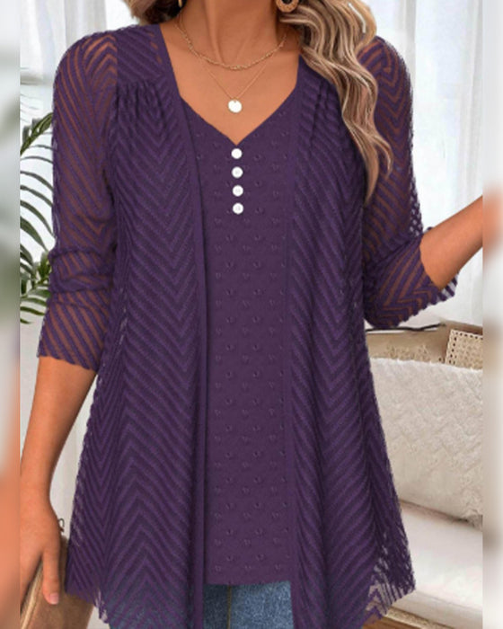 3d Floral Print Two-Piece Top