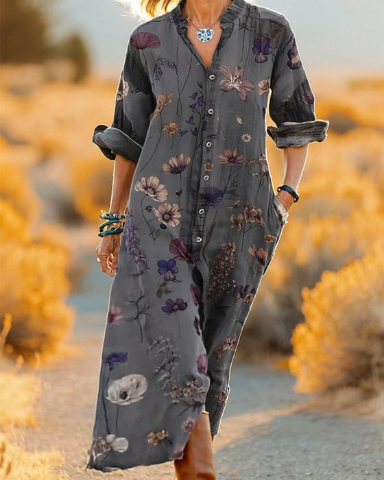 Floral Print Shirt Dress