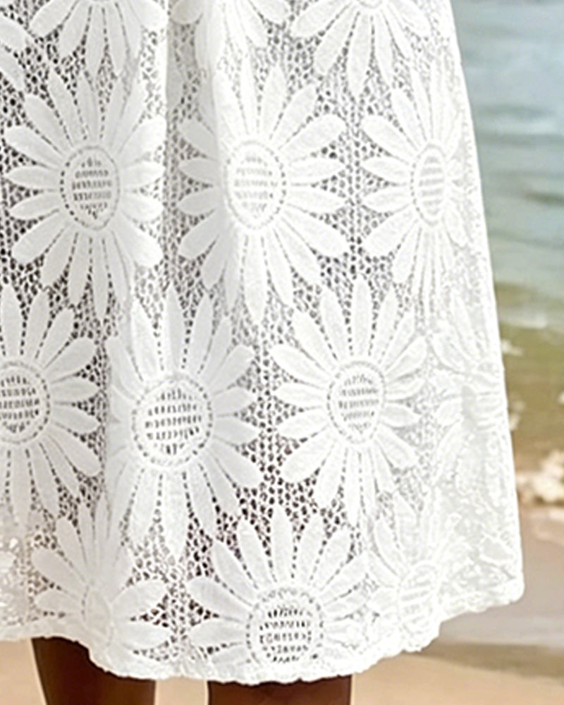Daisy-Print Bell-Sleeve Dress