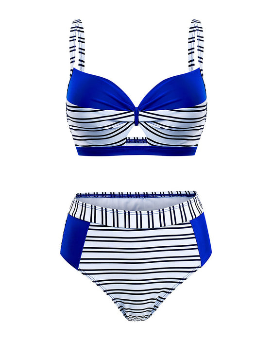 Striped Hollow Out Bikini