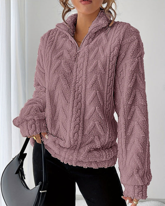 Double-Sided Fleece Half Zip Sweatshirt