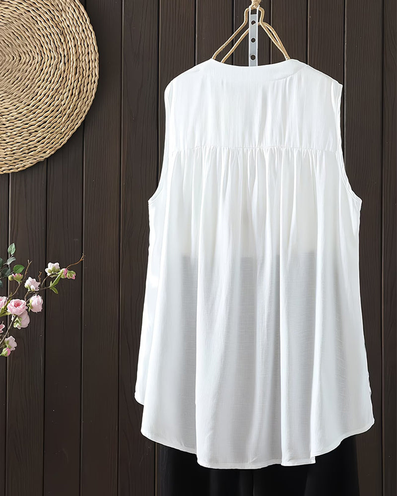 Sleeveless Small V-Neck Tank Top