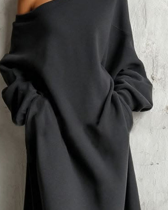 Long Sleeve One Shoulder Dress