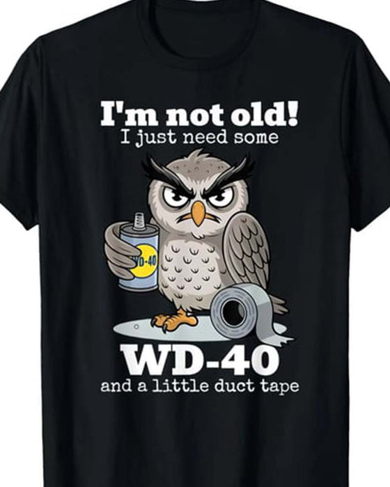 Owl Fun Solid Color Casual T-Shirt