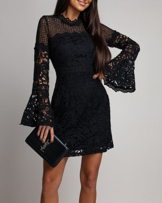 Bell Sleeve Lace Hip Dress
