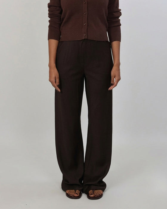 Diagonal Striped Patchwork Solid Color Wide-Leg Pants
