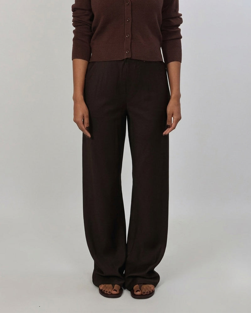 Diagonal Striped Patchwork Solid Color Wide-Leg Pants