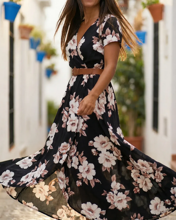 Floral Print Casual Short Sleeve Dress