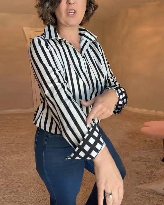 Vertical Striped Elegant Blouse