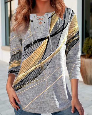Creative striped print top