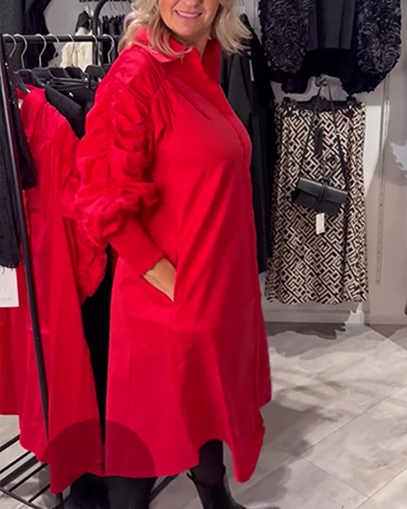 Lapel Fashion Shirt Dress