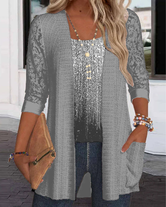 Fake Two-Piece Fashion Top