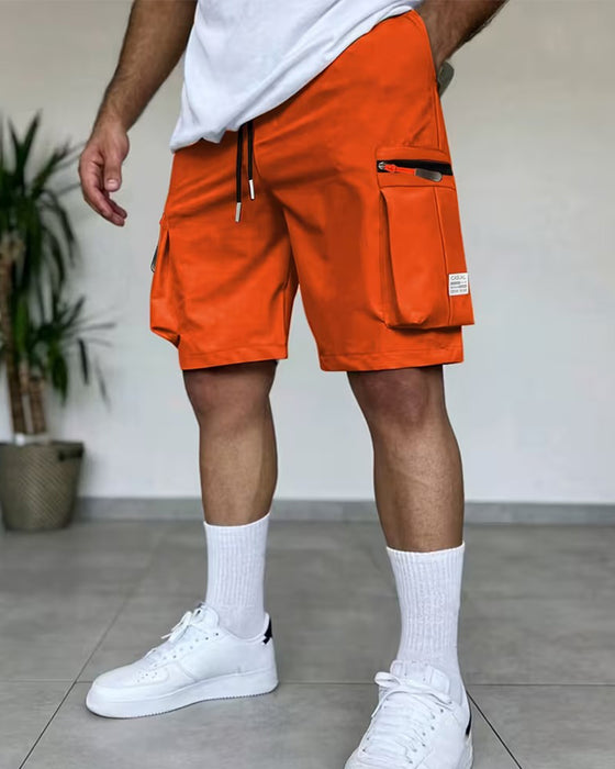 Men's Solid Loose Fit Short Cargo Pant