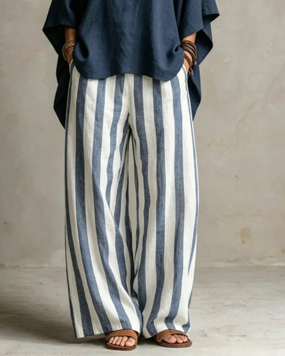 Casual Batwing Loose Stripe Sets