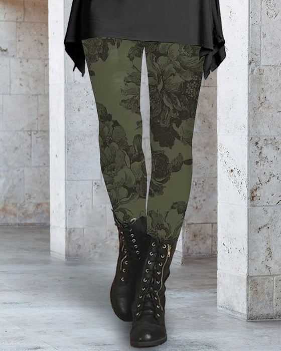 Elegant leggings with floral print