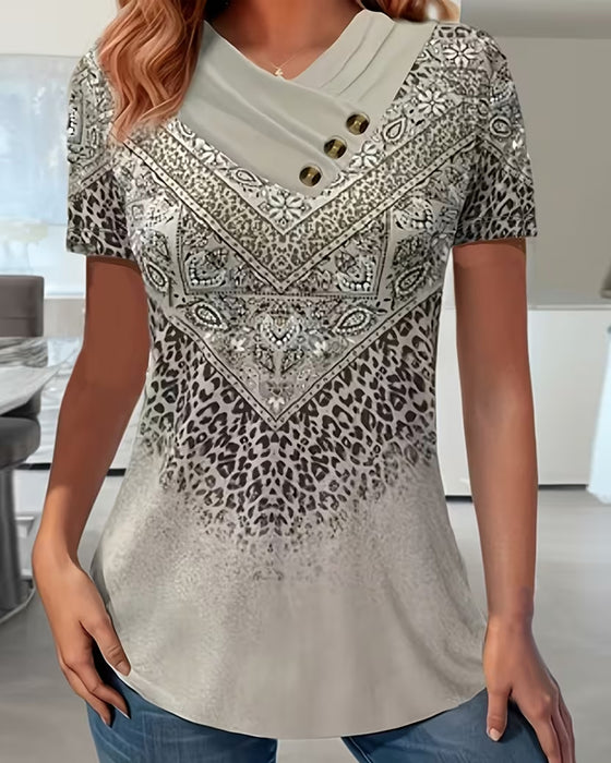 Casual Printed Short-Sleeve T-Shirt