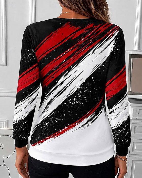 Graffiti Print Zip Pullover Hoodie