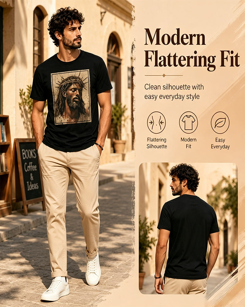 Men's Vintage Black Print T-Shirt