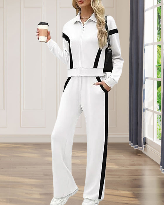 Sporty - Casual Style Two - Piece Set of Jacket and Pants