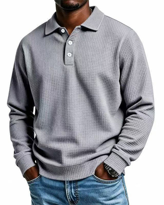 Men's Solid Color Lapel Top