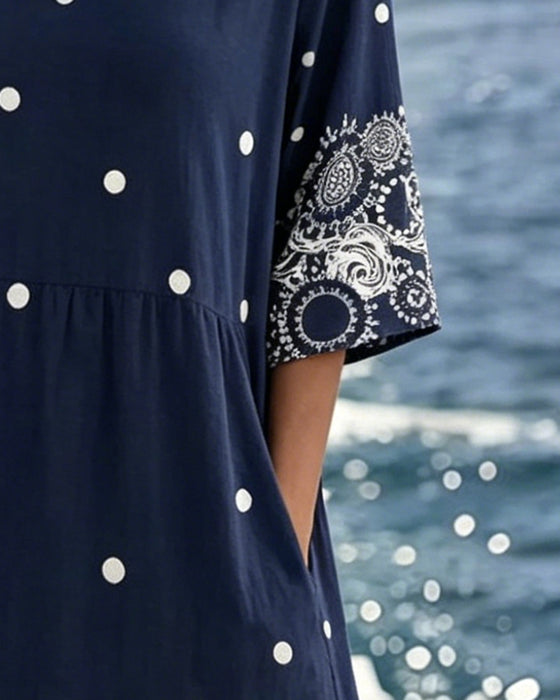 Polka Dot Print Loose Dress