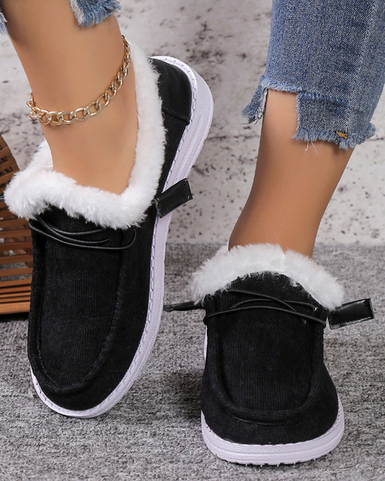 Solid color thick warm cotton shoes