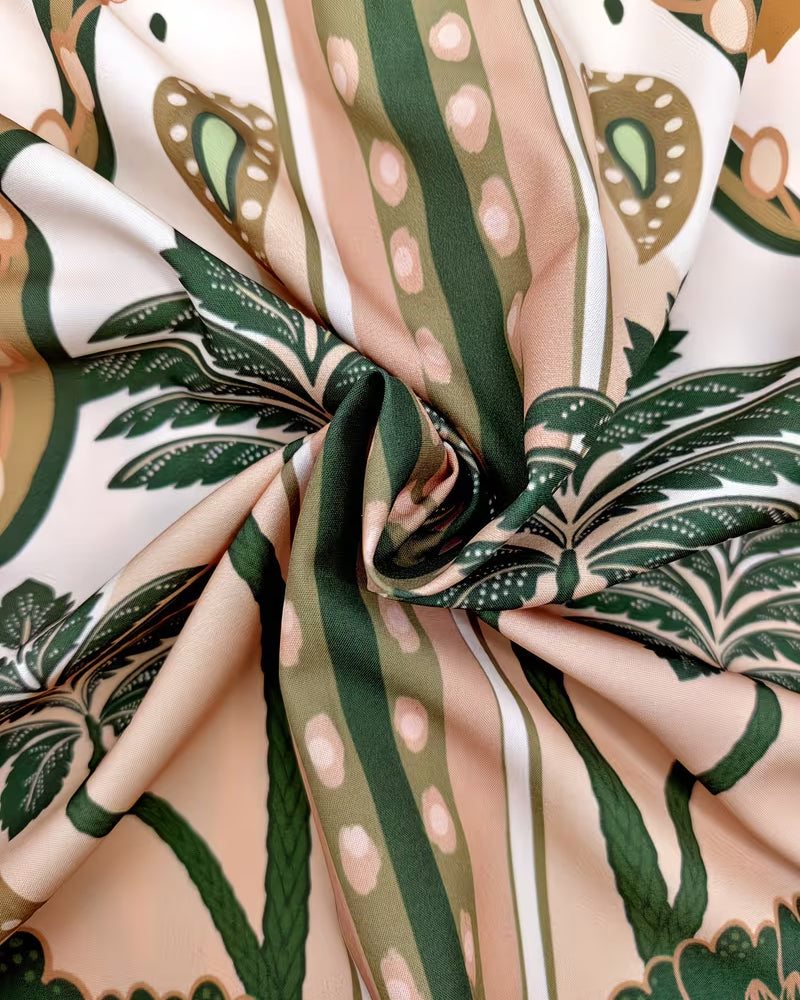 Tropical Floral Print Loose Fit A-Line Dress