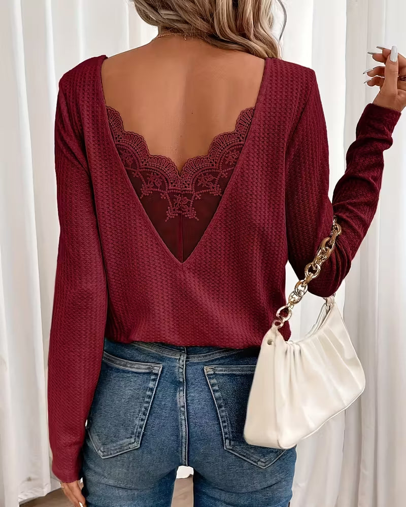 Lace Panelled Halter Top