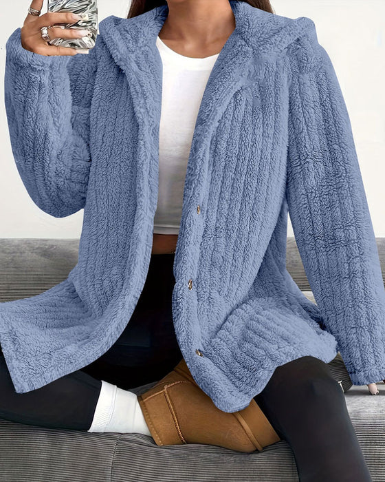Solid Color Long Sleeve Coat