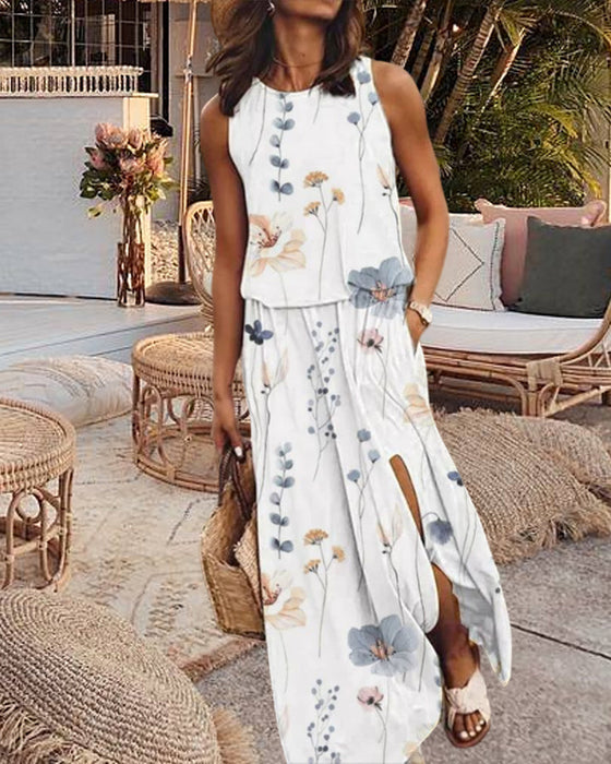 Sleeveless Dress in Floral Print