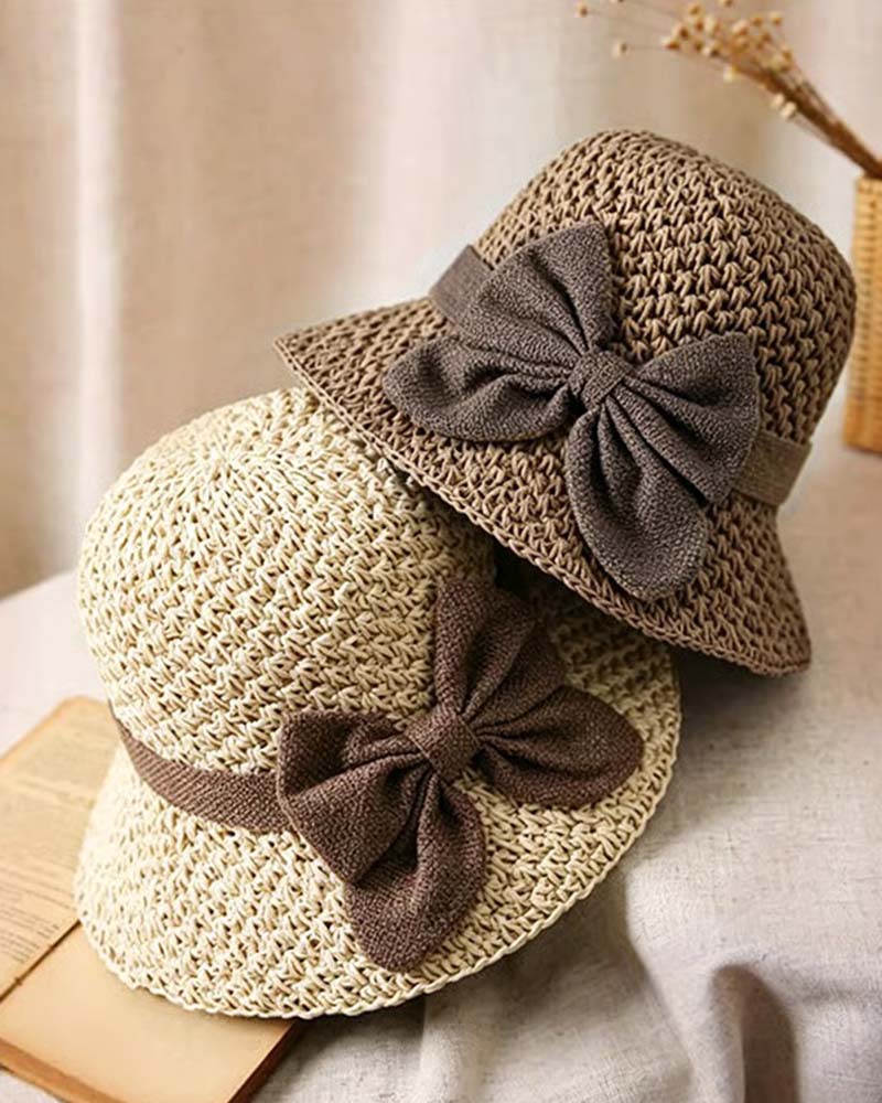 Casual Relaxed Holiday Bowknot Straw Hat