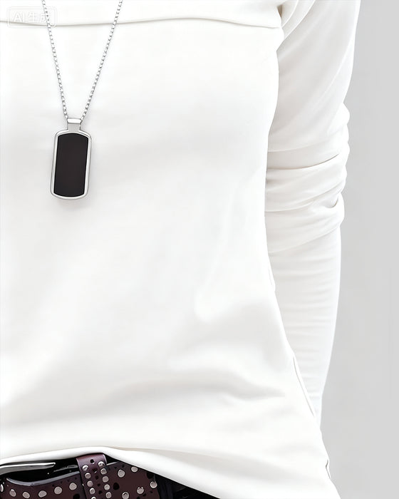 Slim Fit Pleated Long Sleeve Top