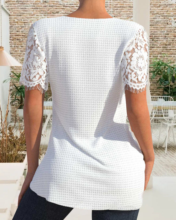 Lace Short Sleeve T-Shirt