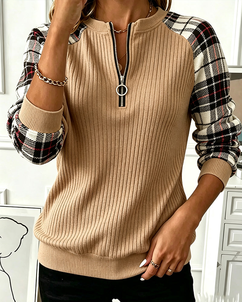 Color Block Crew Neck Sweatshirt